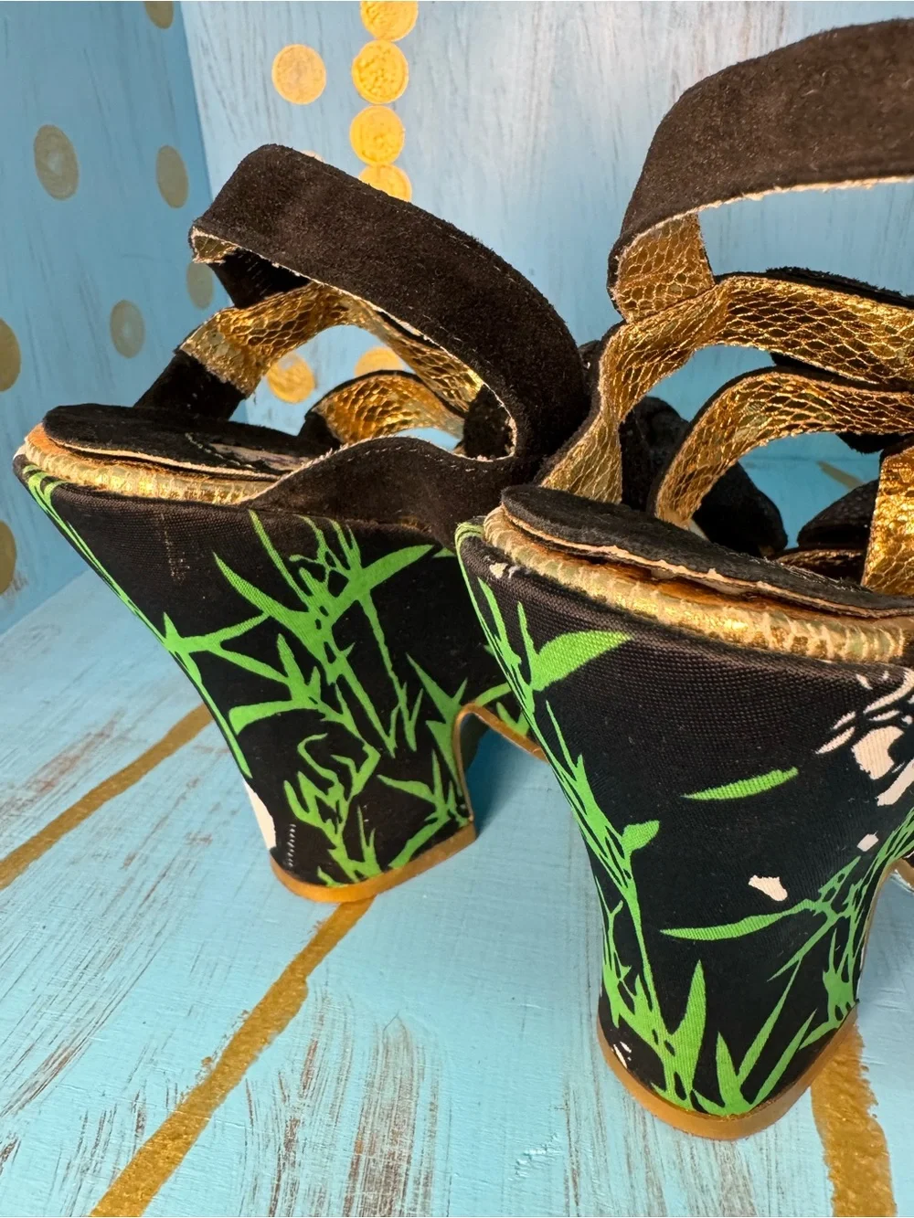 Irregular Choice Panda & Bamboo Print - size 7.5